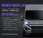 Peugeot Boxer L3H2 glossy finish - all sides Car Mockup Template.psd