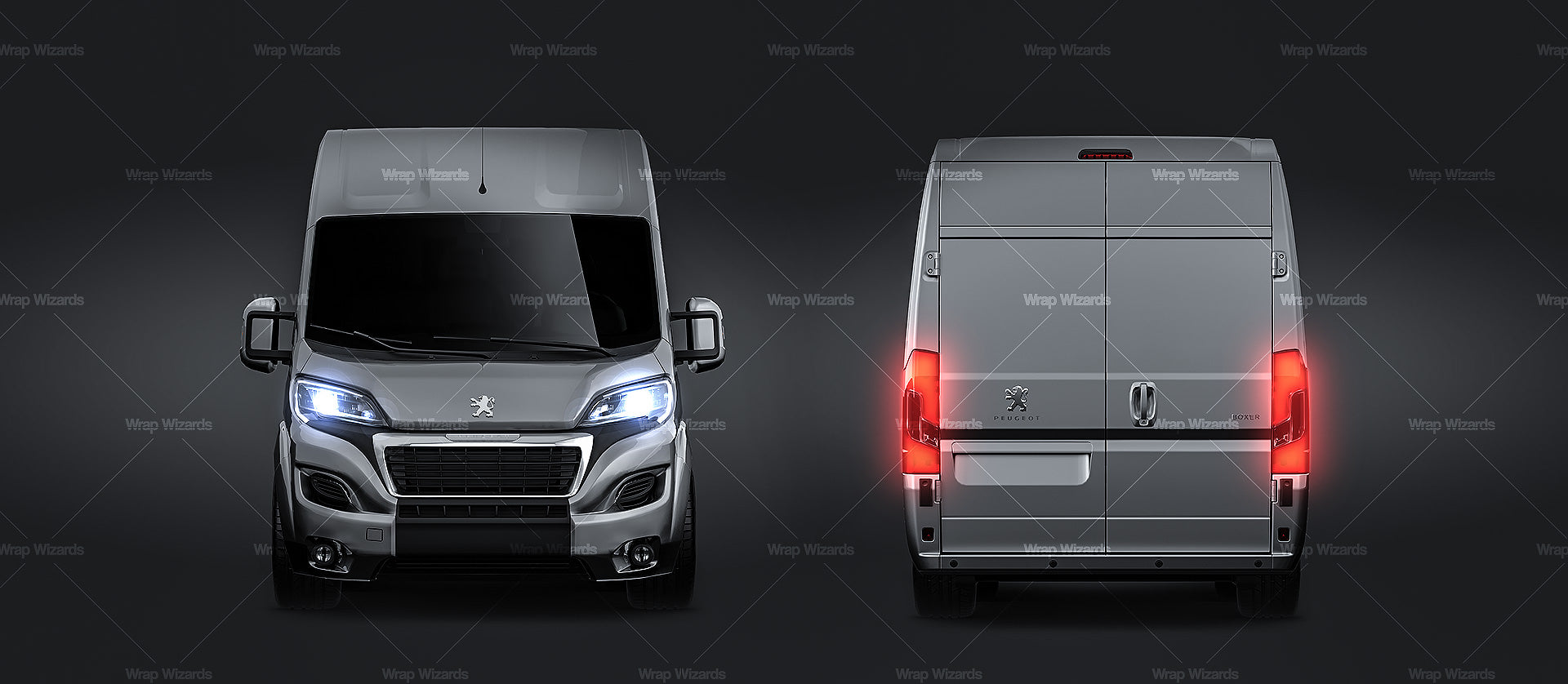 Peugeot Boxer L3H2 glossy finish - all sides Car Mockup Template.psd