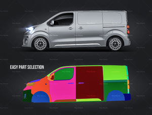 Peugeot Expert L2 panel van 2016-2022 glossy finish - all sides Car Mockup Template.psd