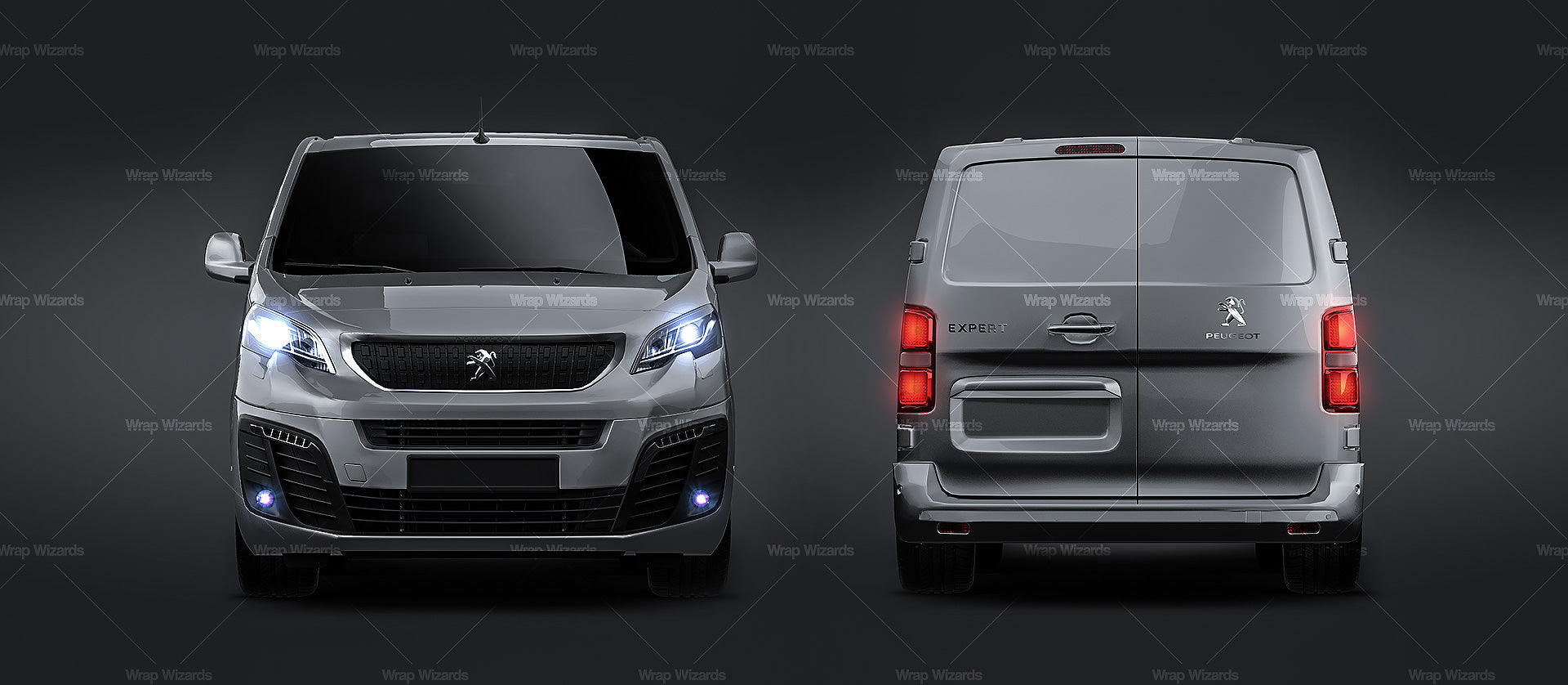 Peugeot Expert L3 glossy finish - all sides Car Mockup Template.psd