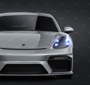 Porsche 718 Cayman GT4 2020 glossy finish - all sides Car Mockup Template.psd