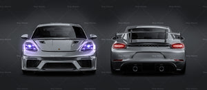 Porsche 718 Cayman GT4 RS 2022 glossy finish - all sides Car Mockup Template.psd