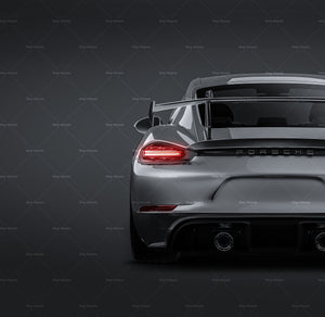 Porsche 718 Cayman GT4 RS 2022 glossy finish - all sides Car Mockup Template.psd