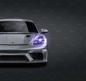 Porsche 718 Cayman GT4 RS 2022 glossy finish - all sides Car Mockup Template.psd