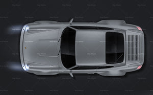 Porsche 911 964 Turbo 1990 satin matt finish - all sides Car Mockup Template.psd
