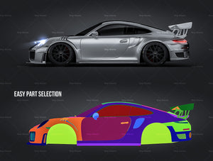 Porsche 911 991 GT2RS 2018 glossy finish - all sides Car Mockup Template.psd