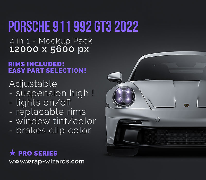 Porsche 911 992 GT3 2022 - Car Mockup