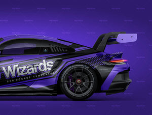 Porsche 911 992 GT3 Cup 2021 glossy finish - all sides Car Mockup Template.psd