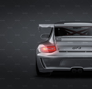 Porsche 911 997.2 GT3 Cup Racing 2011 glossy finish - all sides Car Mockup Template.psd