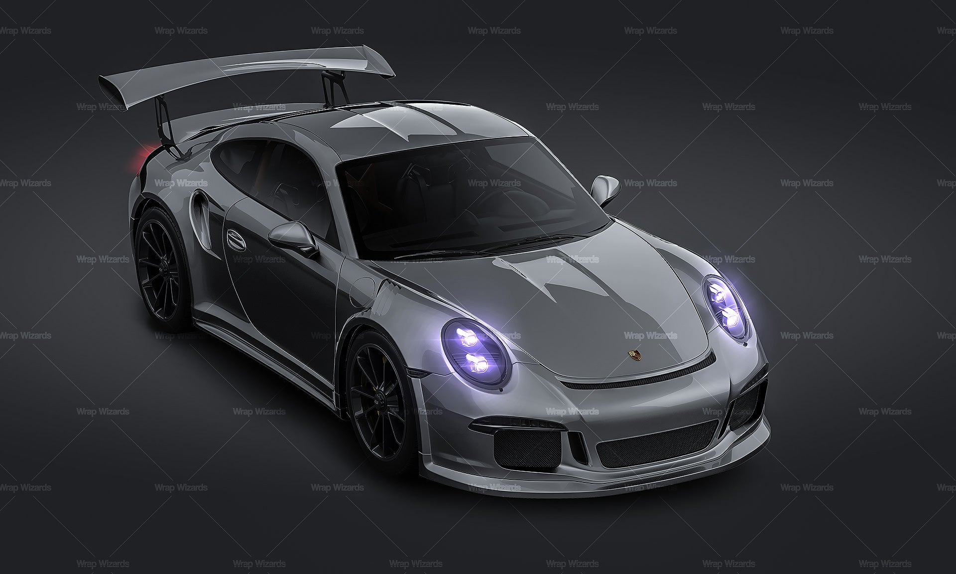 3/4 VIEW - Porsche 911 GT3RS 2016 glossy finish - Car Mockup Template.psd