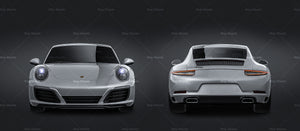 Porsche 911 Carrera Coupe 2016 glossy finish - all sides Car Mockup Template.psd