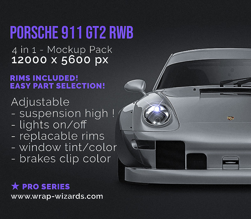 Porsche 911 GT2 RWB - Car Mockup