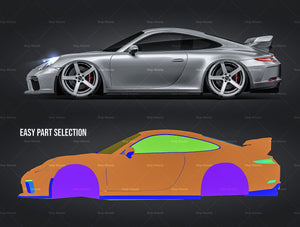 Porsche 911 GT3 2018 glossy finish - all sides Car Mockup Template.psd