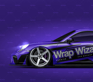 Porsche 911 GT3 2018 glossy finish - all sides Car Mockup Template.psd
