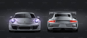 Porsche 911 GT3 Cup 2013 satin matt finish - all sides Car Mockup Template.psd