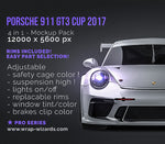 Porsche 911 GT3 Cup 2017 satin matt finish - all sides Car Mockup Template.psd