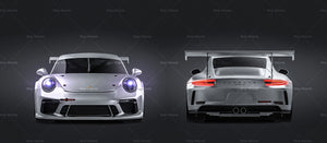 Porsche 911 GT3 Cup 2017 satin matt finish - all sides Car Mockup Template.psd