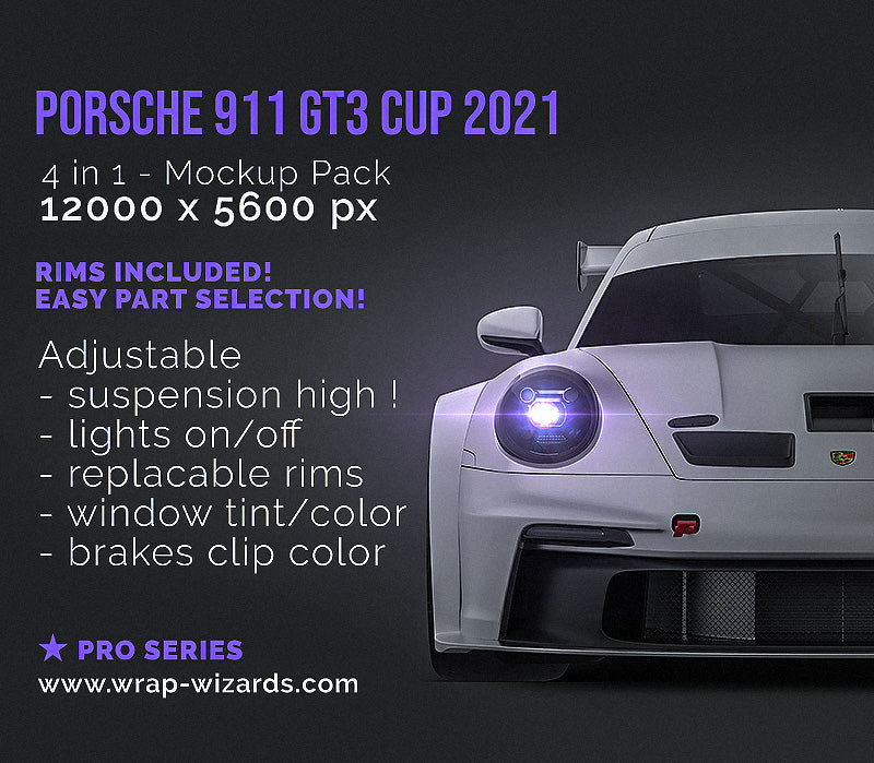 Porsche 911 GT3 Cup 2021 - Car Mockup