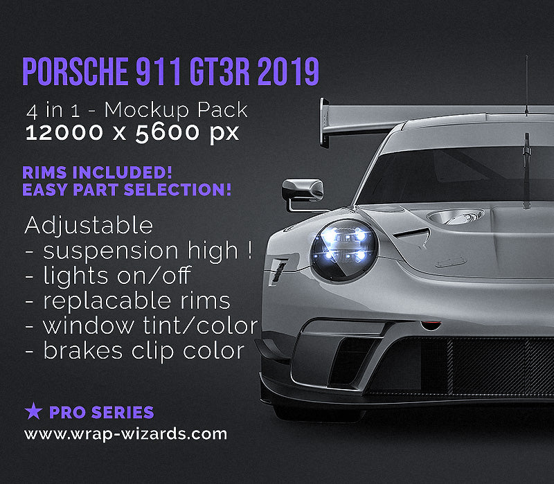 Porsche 911 GT3R 2019 - Car Mockup