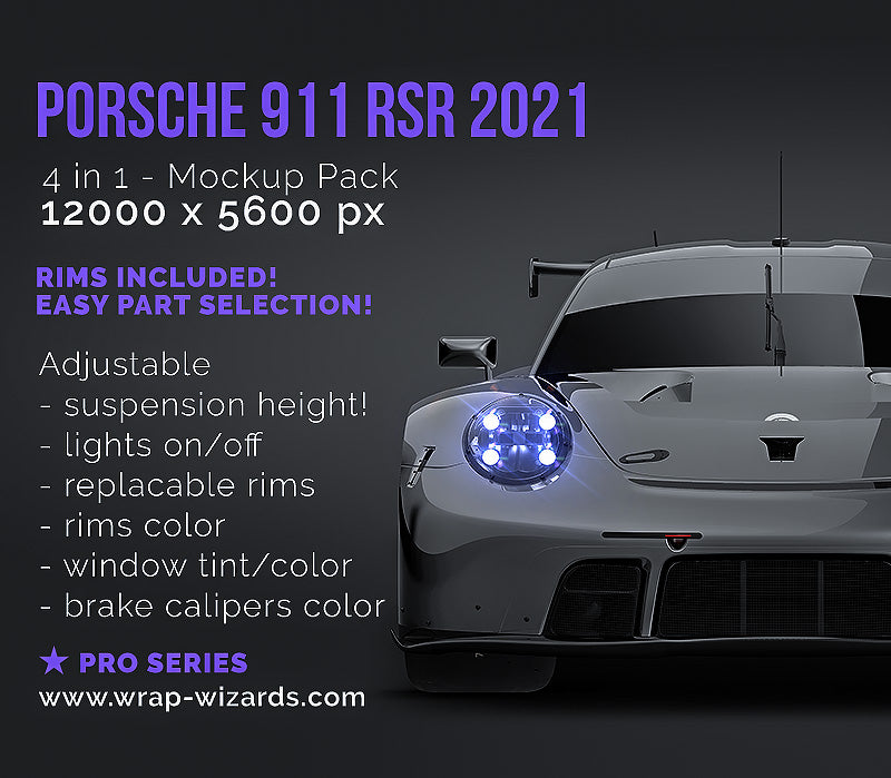 Porsche 911 RSR 2021 - Car Mockup