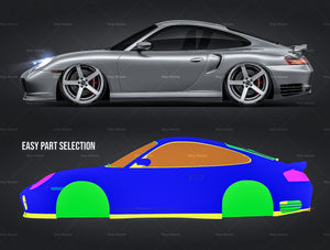 Porsche 911 Turbo 996 2002 glossy finish - all sides Car Mockup Template.psd
