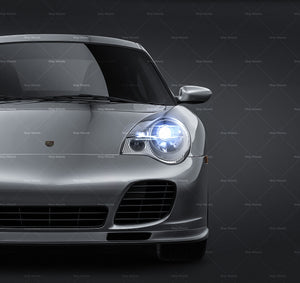 Porsche 911 Turbo 996 2002 glossy finish - all sides Car Mockup Template.psd