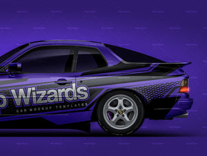 Porsche 944 Turbo (951) 1985-1991 glossy finish - all sides Car Mockup Template.psd