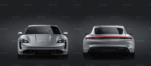 Porsche Taycan 2020 satin matt finish - all sides Car Mockup Template.psd