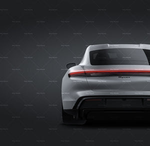 Porsche Taycan 2020 satin matt finish - all sides Car Mockup Template.psd