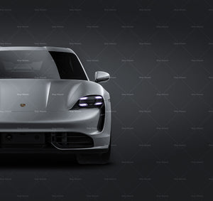 Porsche Taycan 2020 satin matt finish - all sides Car Mockup Template.psd
