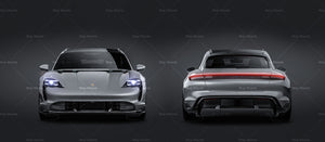Porsche Taycan Cross Turismo 2021 glossy finish - all sides Car Mockup Template.psd