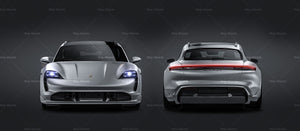Porsche Taycan Turbo S Cross Turismo 2021 satin matt finish - all sides Car Mockup Template.psd