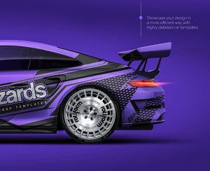 Porsche 911 GT3 RS 2019 glossy finish - all sides Car Mockup Template.psd