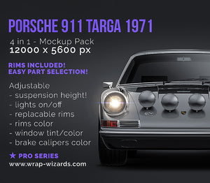 Porsche 911 Targa 1971 glossy finish - all sides Car Mockup Template.psd