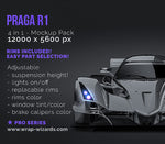 Praga R1 glossy finish - all sides Car Mockup Template.psd
