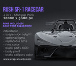 RUSH SR-1 Racecar glossy finish - all sides Car Mockup Template.psd