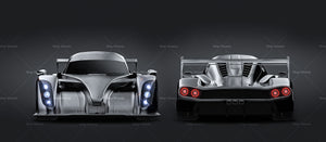 Radical RXC 2018 500r satin matt finish - all sides Car Mockup Template.psd