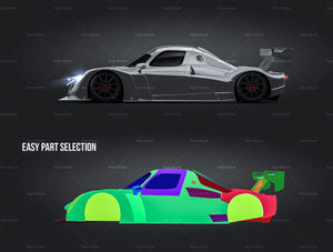 Radical RXC 2018 500r satin matt finish - all sides Car Mockup Template.psd
