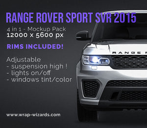 Range Rover Sport SVR 2015 glossy finish - all sides Car Mockup Template.psd
