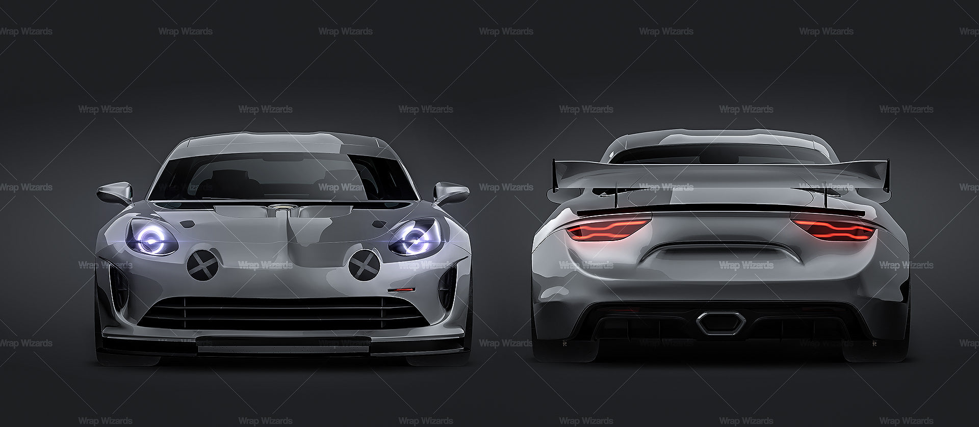 Renault Alpine A110 GT4 2021 glossy finish - all sides Car Mockup Template.psd