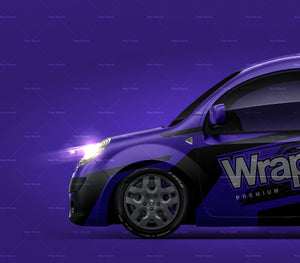 Renault Kangoo 2008 panel van satin matt finish - all sides Car Mockup Template.psd