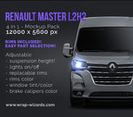 Renault Master L2H2 glossy finish - all sides Car Mockup Template.psd