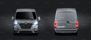 Renault Master L2H2 glossy finish - all sides Car Mockup Template.psd