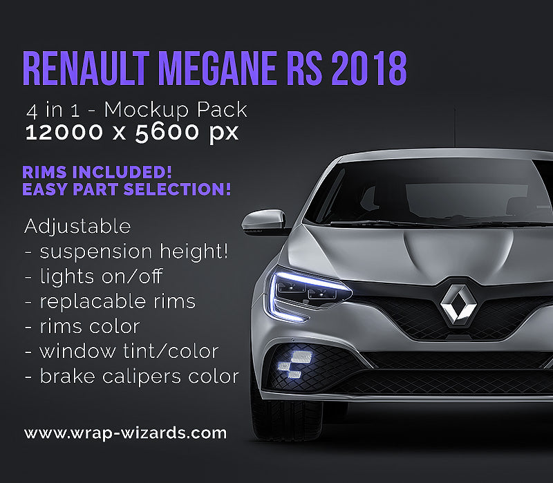 Renault Megane RS Trophy 300 2018 - Car Mockup