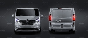 Renault Trafic Combo LifeStyle LWB L2 glossy finish - all sides Car Mockup Template.psd