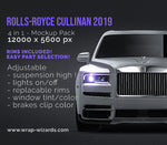 Rolls-Royce Cullinan 2019 satin matt finish - all sides Car Mockup Template.psd