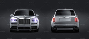 Rolls-Royce Cullinan 2019 satin matt finish - all sides Car Mockup Template.psd