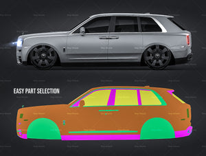 Rolls-Royce Cullinan 2019 satin matt finish - all sides Car Mockup Template.psd