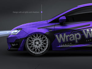 Seat Ibiza Cupra 3 door glossy finish - 2016 all sides Car Mockup Template.psd