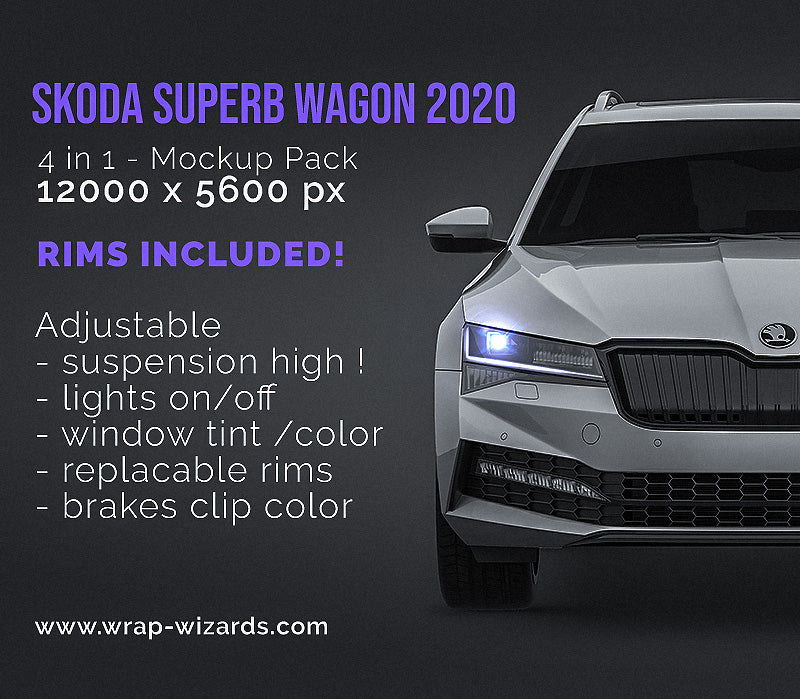 Skoda Superb Wagon 2020 - Car Mockup